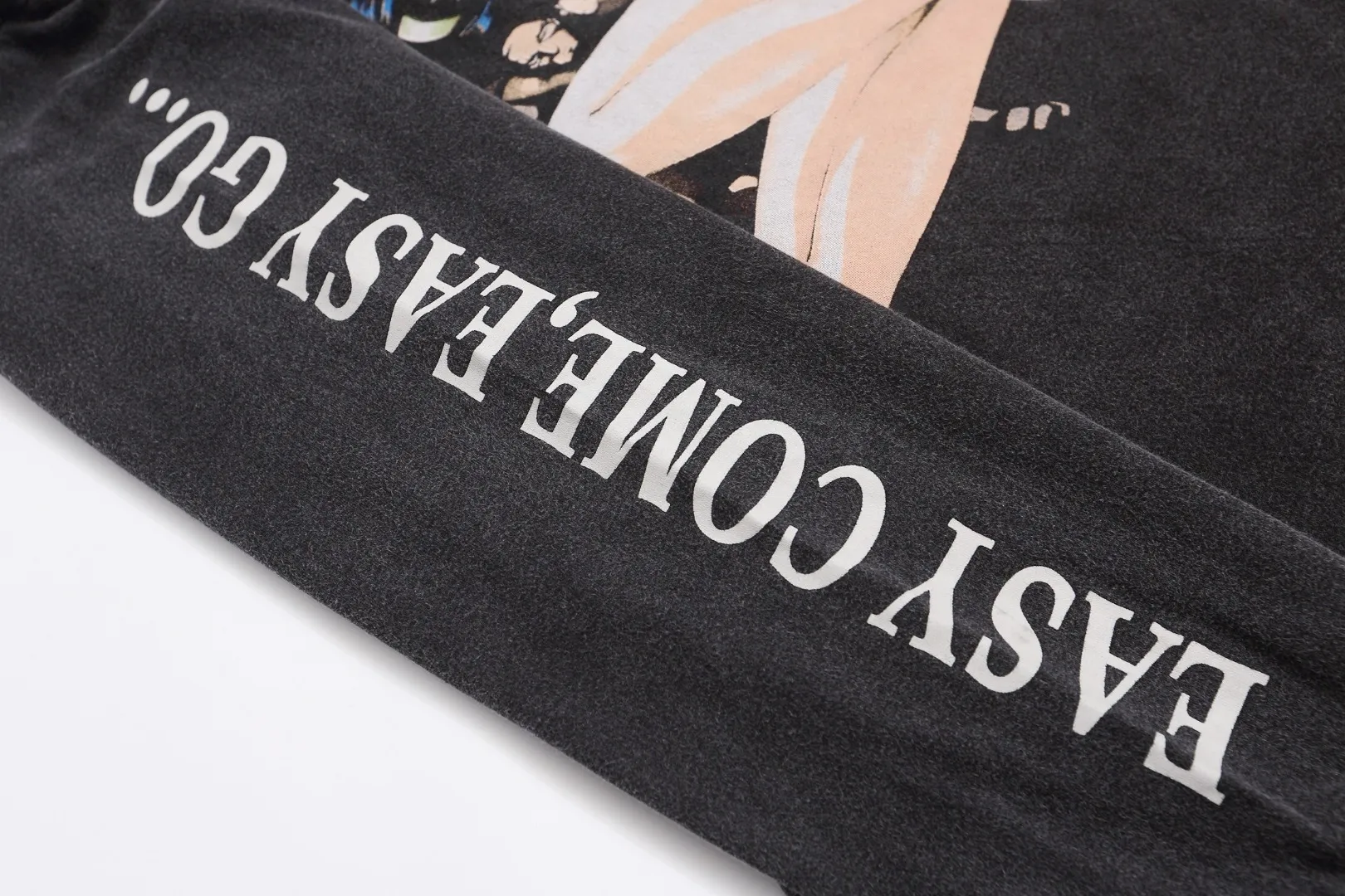American fashion Saint Michael planet denim co-branded retro washed, distressed, splashed ink loose long-sleeved bottoming T-shirt Fabric: 260g Style number: SM19 Size: S-M-L-XL Color: Black Price: P156